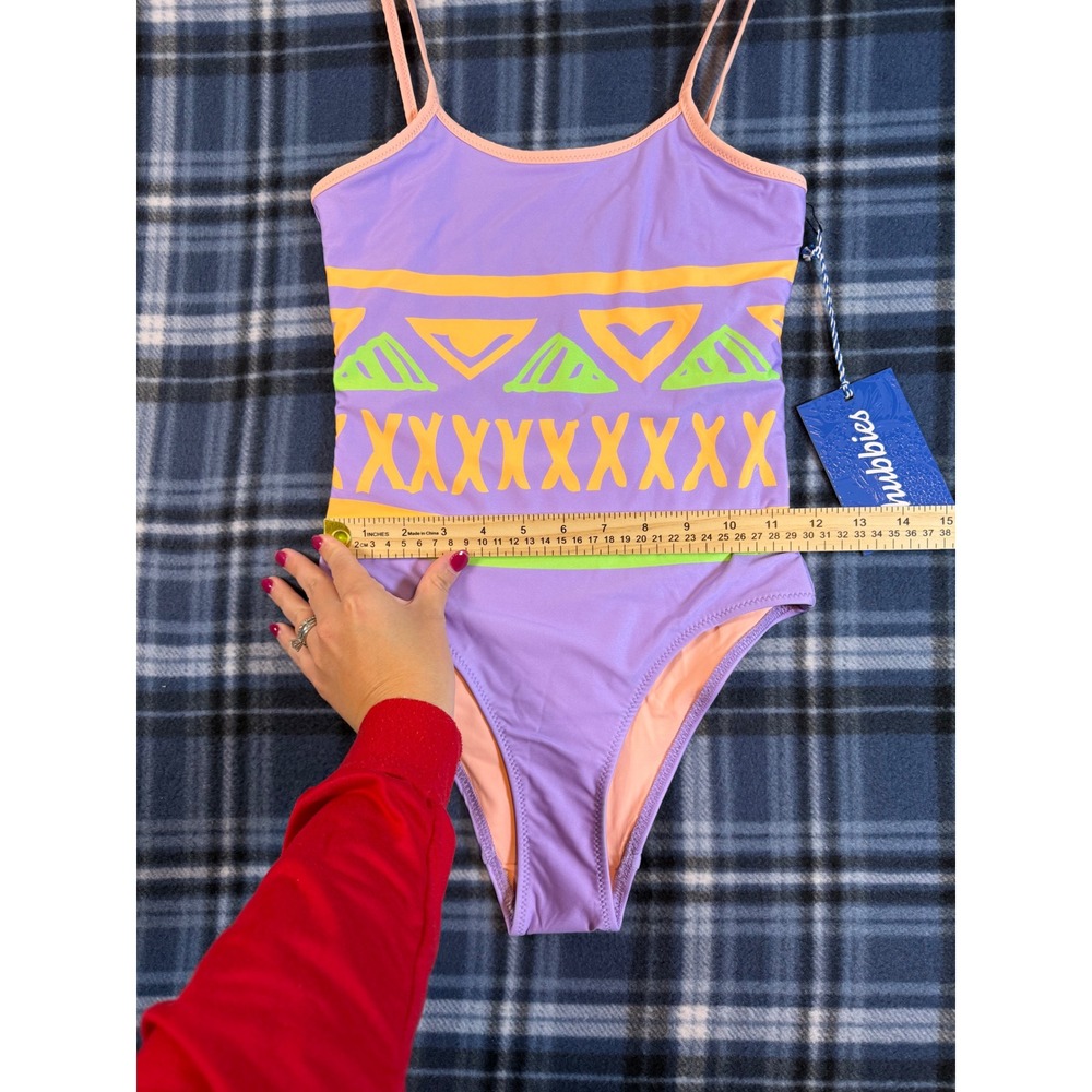Chubbies Thomas Rhett Purple Geometric One Piece Swimsuit XS 202019-011 NWT - Picture 7 of 8